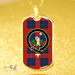 ScottishPlaid Manson Modern Clan Tartan Dog Tag Necklace - Crest Classic Scottish Plaid Tartan Plaid