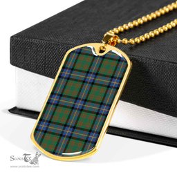 Scottish Cochrane Ancient Clan Tartan Dog Tag Necklace - Classic Scottish Plaid Tartan Plaid