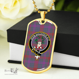 ScottishPlaid Ross (Wilsons) Clan Tartan Dog Tag Necklace - Crest Classic Scottish Plaid Tartan Plaid