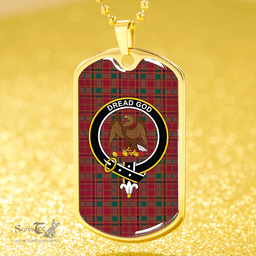 ScottishPlaid Munro Modern Clan Tartan Dog Tag Necklace - Crest Classic Scottish Plaid Tartan Plaid