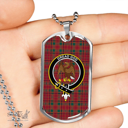 ScottishPlaid Munro Modern Clan Tartan Dog Tag Necklace - Crest Classic Scottish Plaid Tartan Plaid
