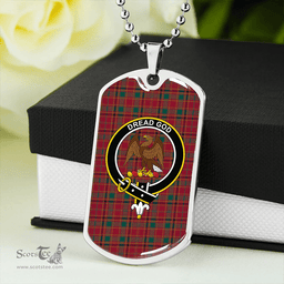 ScottishPlaid Munro Modern Clan Tartan Dog Tag Necklace - Crest Classic Scottish Plaid Tartan Plaid