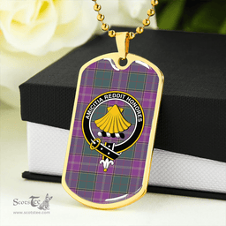 ScottishPlaid Pringle Weathered Clan Tartan Dog Tag Necklace - Crest Classic Scottish Plaid Tartan Plaid