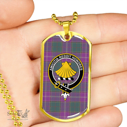 ScottishPlaid Pringle Weathered Clan Tartan Dog Tag Necklace - Crest Classic Scottish Plaid Tartan Plaid