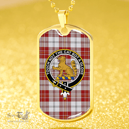 ScottishPlaid MacPherson Dress Burgundy Modern Clan Tartan Dog Tag Necklace - Crest Classic Scottish Plaid Tartan Plaid