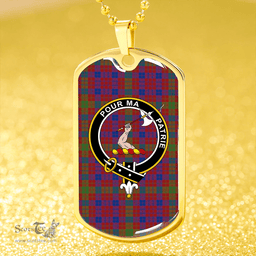 ScottishPlaid MacTier Modern Clan Tartan Dog Tag Necklace - Crest Classic Scottish Plaid Tartan Plaid