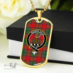 ScottishPlaid MacPhail Blue bands Modern Clan Tartan Dog Tag Necklace - Crest Classic Scottish Plaid Tartan Plaid