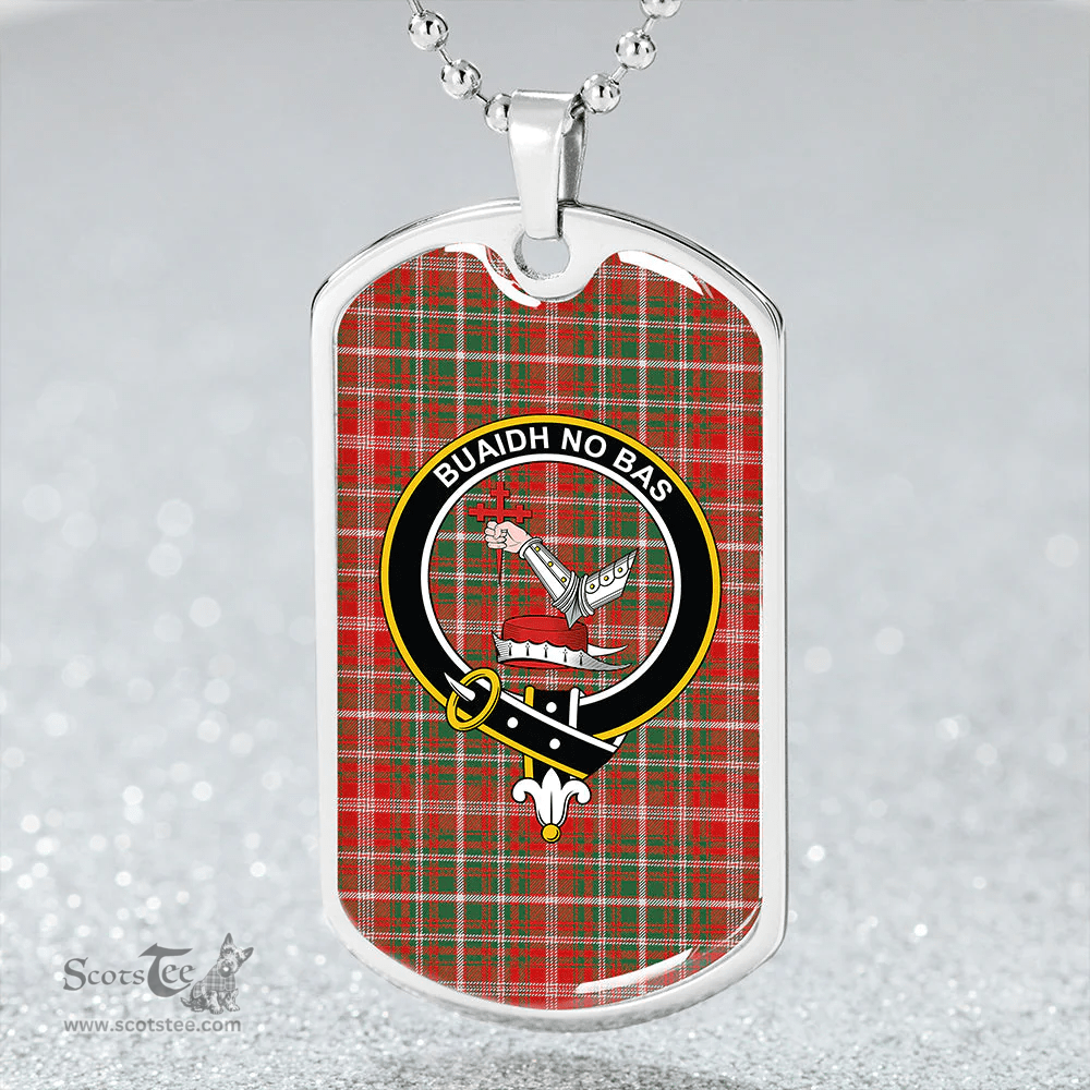 ScottishPlaid MacDougall #2 Modern Clan Tartan Dog Tag Necklace - Crest Classic Scottish Plaid Tartan Plaid
