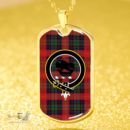 ScottishPlaid MacInroy Rattray Modern Clan Tartan Dog Tag Necklace - Crest Classic Scottish Plaid Tartan Plaid