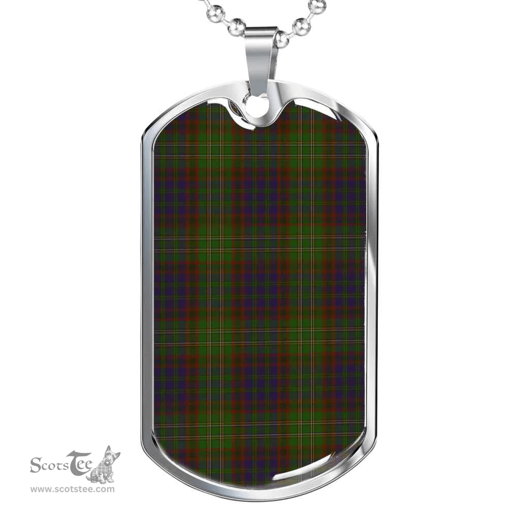 Scottish Cunningham Hunting Modern Clan Tartan Dog Tag Necklace - Classic Scottish Plaid Tartan Plaid