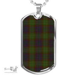 Scottish Cunningham Hunting Modern Clan Tartan Dog Tag Necklace - Classic Scottish Plaid Tartan Plaid