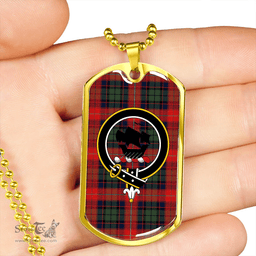ScottishPlaid MacInroy Rattray Modern Clan Tartan Dog Tag Necklace - Crest Classic Scottish Plaid Tartan Plaid