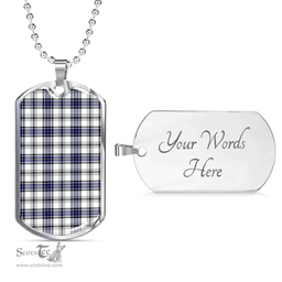 Scottish Hannay Modern Clan Tartan Dog Tag Necklace - Classic Scottish Plaid Tartan Plaid