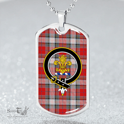 ScottishPlaid Warden Modern Clan Tartan Dog Tag Necklace - Crest Classic Scottish Plaid Tartan Plaid