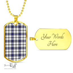 Scottish Hannay Modern Clan Tartan Dog Tag Necklace - Classic Scottish Plaid Tartan Plaid