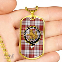 ScottishPlaid MacPherson Dress Burgundy Modern Clan Tartan Dog Tag Necklace - Crest Classic Scottish Plaid Tartan Plaid