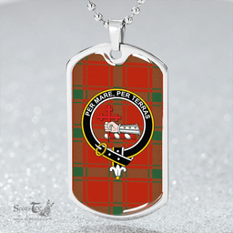 ScottishPlaid MacDonald of Sleat (Donald Lord MacDonald) Ancient Clan Tartan Dog Tag Necklace - Crest Classic Scottish Plaid Tartan Plaid