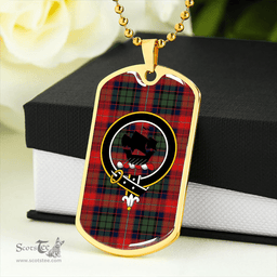 ScottishPlaid MacInroy Rattray Modern Clan Tartan Dog Tag Necklace - Crest Classic Scottish Plaid Tartan Plaid