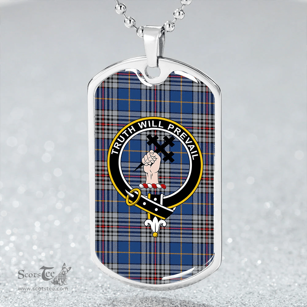 ScottishPlaid Thompson Variant (Thomson Variant) Modern Clan Tartan Dog Tag Necklace - Crest Classic Scottish Plaid Tartan Plaid