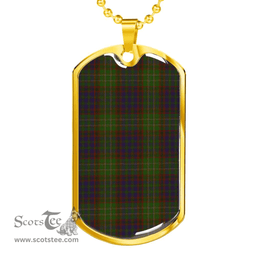 Scottish Cunningham Hunting Modern Clan Tartan Dog Tag Necklace - Classic Scottish Plaid Tartan Plaid