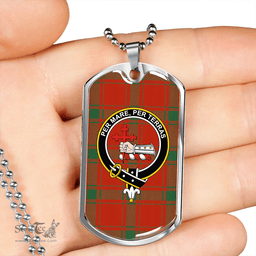 ScottishPlaid MacDonald of Sleat (Donald Lord MacDonald) Ancient Clan Tartan Dog Tag Necklace - Crest Classic Scottish Plaid Tartan Plaid