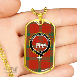 ScottishPlaid MacDonald of Sleat (Donald Lord MacDonald) Ancient Clan Tartan Dog Tag Necklace - Crest Classic Scottish Plaid Tartan Plaid