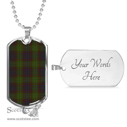 Scottish Cunningham Hunting Modern Clan Tartan Dog Tag Necklace - Classic Scottish Plaid Tartan Plaid