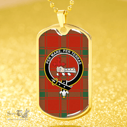 ScottishPlaid MacDonald of Sleat (Donald Lord MacDonald) Ancient Clan Tartan Dog Tag Necklace - Crest Classic Scottish Plaid Tartan Plaid