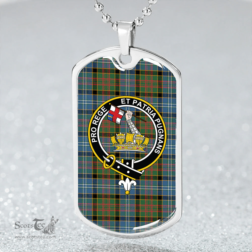ScottishPlaid Paisley Drennan (Drennan Drennan) Ancient Clan Tartan Dog Tag Necklace - Crest Classic Scottish Plaid Tartan Plaid