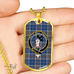 ScottishPlaid Thompson Variant (Thomson Variant) Modern Clan Tartan Dog Tag Necklace - Crest Classic Scottish Plaid Tartan Plaid