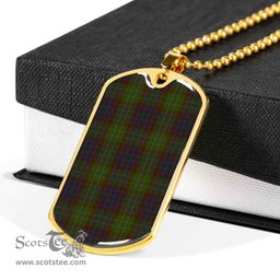 Scottish Cunningham Hunting Modern Clan Tartan Dog Tag Necklace - Classic Scottish Plaid Tartan Plaid