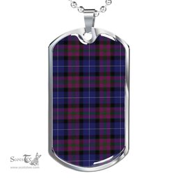 Scottish Pride of Scotland Clan Tartan Dog Tag Necklace - Classic Scottish Plaid Tartan Plaid
