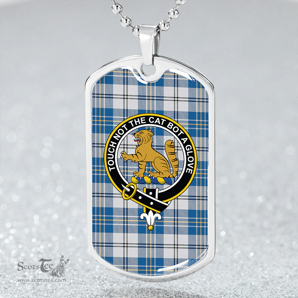 ScottishPlaid MacPherson Dress Royal Blue #2 Ancient Clan Tartan Dog Tag Necklace - Crest Classic Scottish Plaid Tartan Plaid
