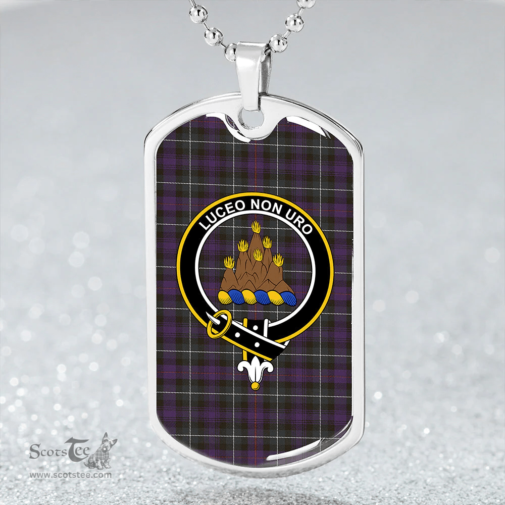 ScottishPlaid MacKenzie Hunting; Green Weathered Clan Tartan Dog Tag Necklace - Crest Classic Scottish Plaid Tartan Plaid