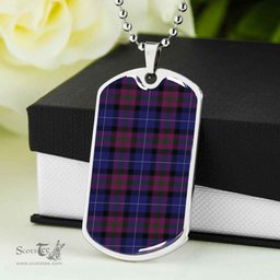 Scottish Pride of Scotland Clan Tartan Dog Tag Necklace - Classic Scottish Plaid Tartan Plaid