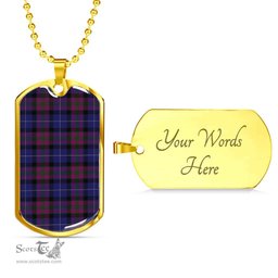 Scottish Pride of Scotland Clan Tartan Dog Tag Necklace - Classic Scottish Plaid Tartan Plaid