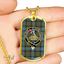 ScottishPlaid Paisley Drennan (Drennan Drennan) Ancient Clan Tartan Dog Tag Necklace - Crest Classic Scottish Plaid Tartan Plaid