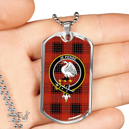 ScottishPlaid Wemyss Ancient Clan Tartan Dog Tag Necklace - Crest Classic Scottish Plaid Tartan Plaid
