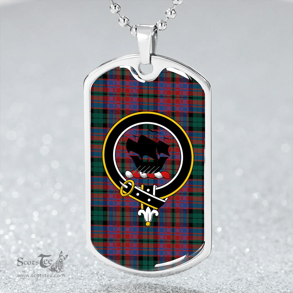 ScottishPlaid MacInroy Modern Clan Tartan Dog Tag Necklace - Crest Classic Scottish Plaid Tartan Plaid