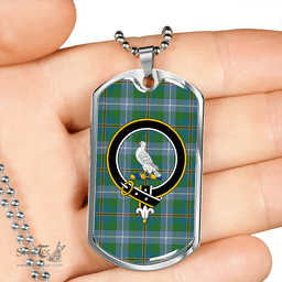 ScottishPlaid Porteous Ancient Clan Tartan Dog Tag Necklace - Crest Classic Scottish Plaid Tartan Plaid