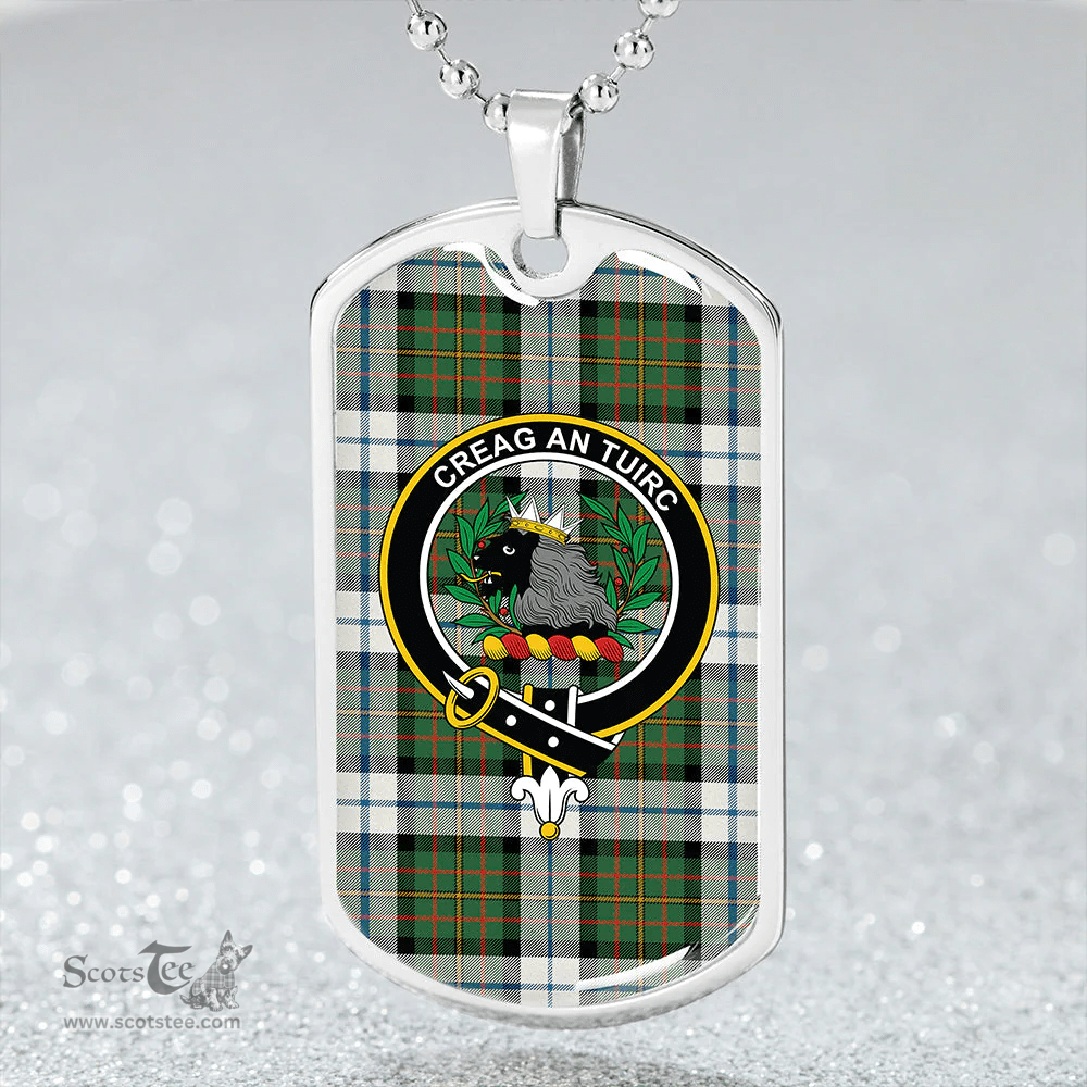 ScottishPlaid MacLaren Dress #2 Ancient Clan Tartan Dog Tag Necklace - Crest Classic Scottish Plaid Tartan Plaid