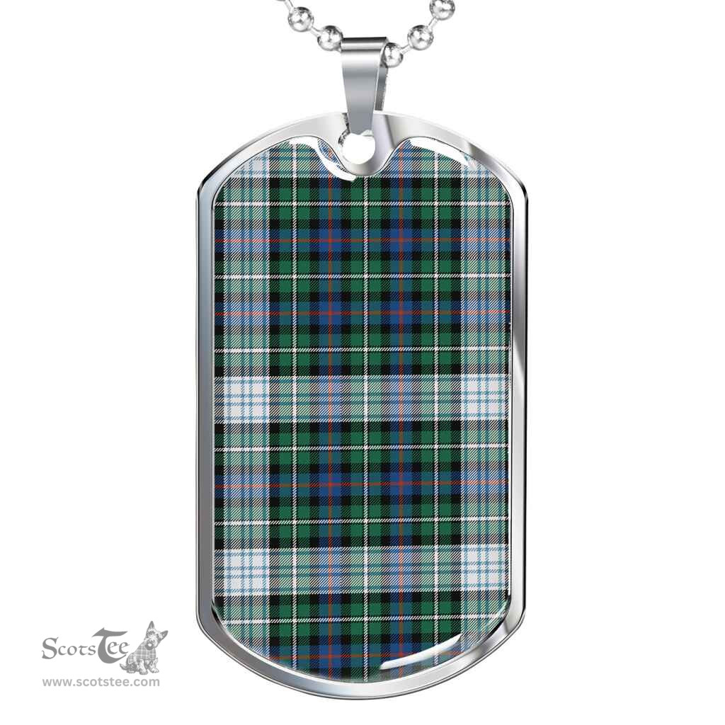 Scottish MacKenzie Dress Ancient Clan Tartan Dog Tag Necklace - Classic Scottish Plaid Tartan Plaid