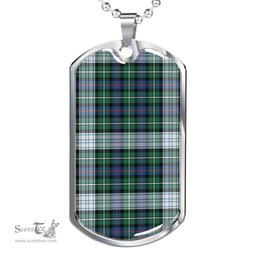 Scottish MacKenzie Dress Ancient Clan Tartan Dog Tag Necklace - Classic Scottish Plaid Tartan Plaid