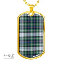 Scottish MacKenzie Dress Ancient Clan Tartan Dog Tag Necklace - Classic Scottish Plaid Tartan Plaid