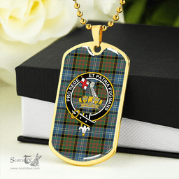ScottishPlaid Paisley Drennan (Drennan Drennan) Ancient Clan Tartan Dog Tag Necklace - Crest Classic Scottish Plaid Tartan Plaid