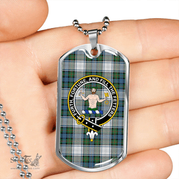 ScottishPlaid Murray of Atholl Dress (Murray Dress) Ancient Clan Tartan Dog Tag Necklace - Crest Classic Scottish Plaid Tartan Plaid