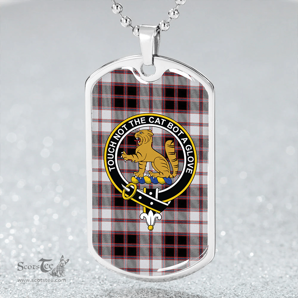 ScottishPlaid MacPherson of Pitmain Ancient Clan Tartan Dog Tag Necklace - Crest Classic Scottish Plaid Tartan Plaid