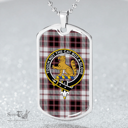 ScottishPlaid MacPherson of Pitmain Ancient Clan Tartan Dog Tag Necklace - Crest Classic Scottish Plaid Tartan Plaid