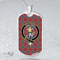 ScottishPlaid Murray Hose Weathered Clan Tartan Dog Tag Necklace - Crest Classic Scottish Plaid Tartan Plaid