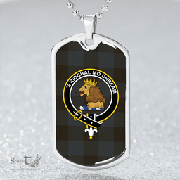 ScottishPlaid Robin Hood (MacGregor/Gregor Rob Roy Hunting) Weathered Clan Tartan Dog Tag Necklace - Crest Classic Scottish Plaid Tartan Plaid